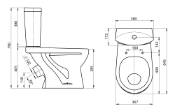 Унитаз-компакт Santeri Ультра с сидением стандарт схема