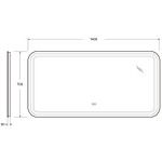 Зеркало Cezares Stylus 140 CZR-SPC-STYLUS-1400-700-TCH-WARM с подсветкой с сенсорным выключателем и подогревом
