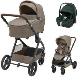 Коляска детская Maxi-Cosi Oxford Plus 3 в 1 с автокреслом Pebble 360 Pro Twillic Green 1978470110 Twillic Truffle/Трюфель