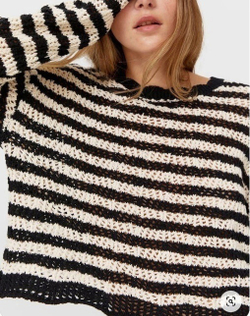 Сетка ТРИКОТАЖНАЯ черная/молоко ПОЛОСКИ