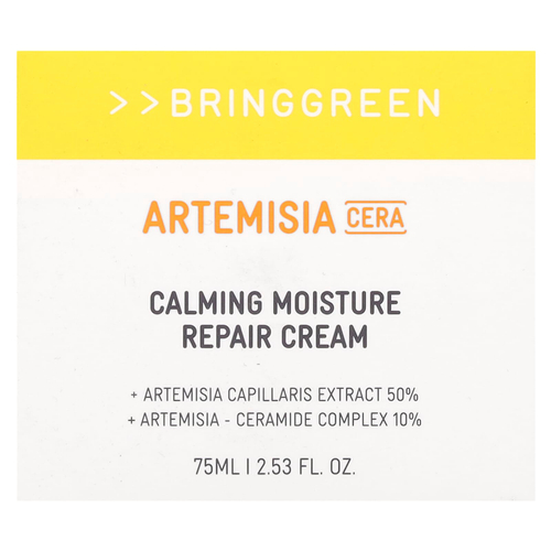 Bringgreen, Artemisia Cera, успокаивающий увлажняющий восстанавливающий крем, 75 мл (2,53 жидк. унции)