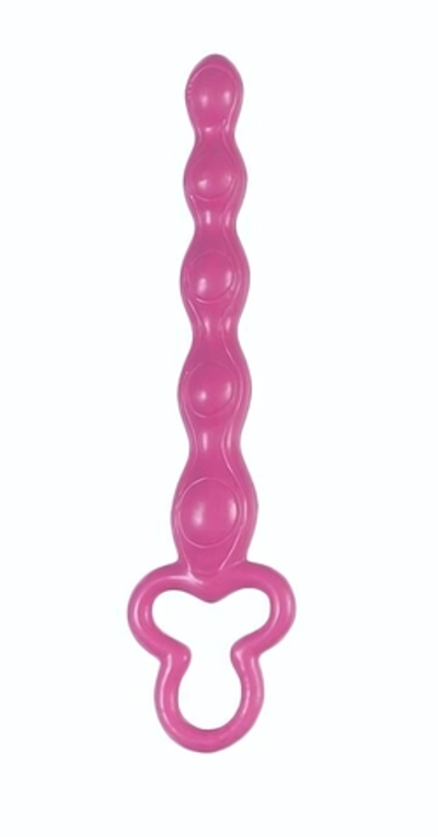 Розовая анальная цепочка Clover Anal Rod - 18 см. (Цвет: розовый)