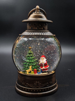 Фонарь новогодний светящийся музыкальный сеть/батарейки 7,5*12,5*20,5см QW55