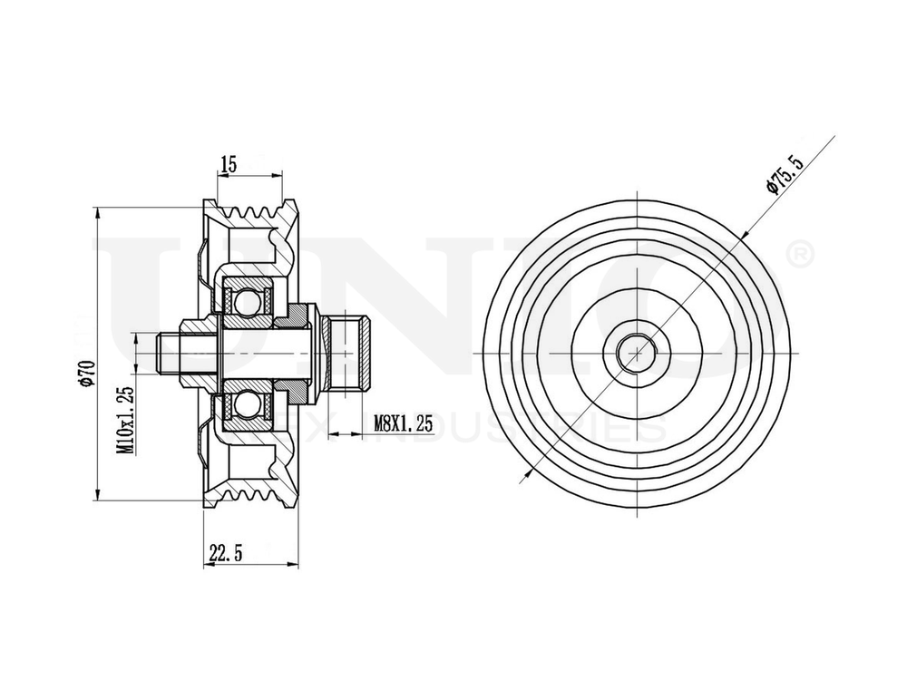 Ролик натяжной приводного ремня UNIO TNS-10280
