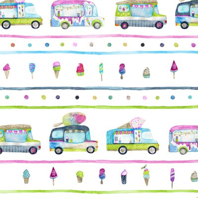Орнамент из грузовичков с мороженым