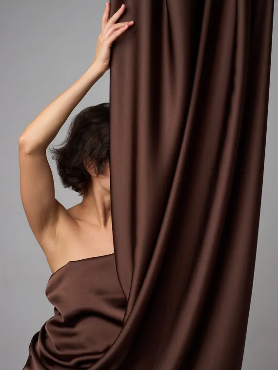 Сатин плательный двусторонний, арт. 2328, Китай, мокко