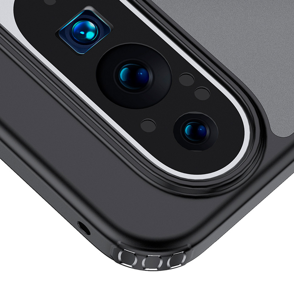 Чехол для Google Pixel 9 / Pixel 9 Pro черный с прозрачной матовой задней панелью WLONS