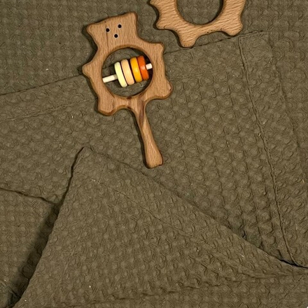 Вафельный плед (полотенце) Полынь из 100% хлопка