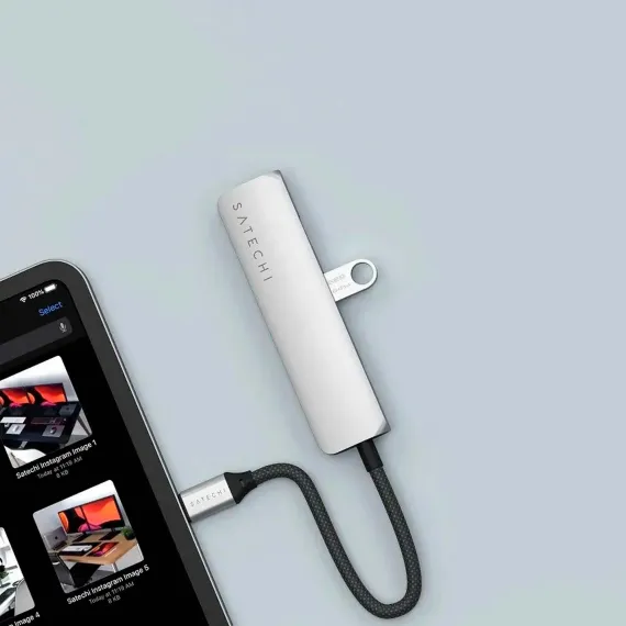 Satechi 4-in-1 USB-C Slim Multiport Adapter 4K Silver
