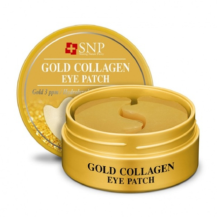 Гидрогелевые патчи SNP Gold Gollagen eye patch , для глаз с коллагеном и частицами золота, 60 шт.