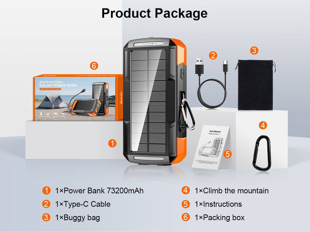 Внешний аккумулятор Power bank на 73200 mAh