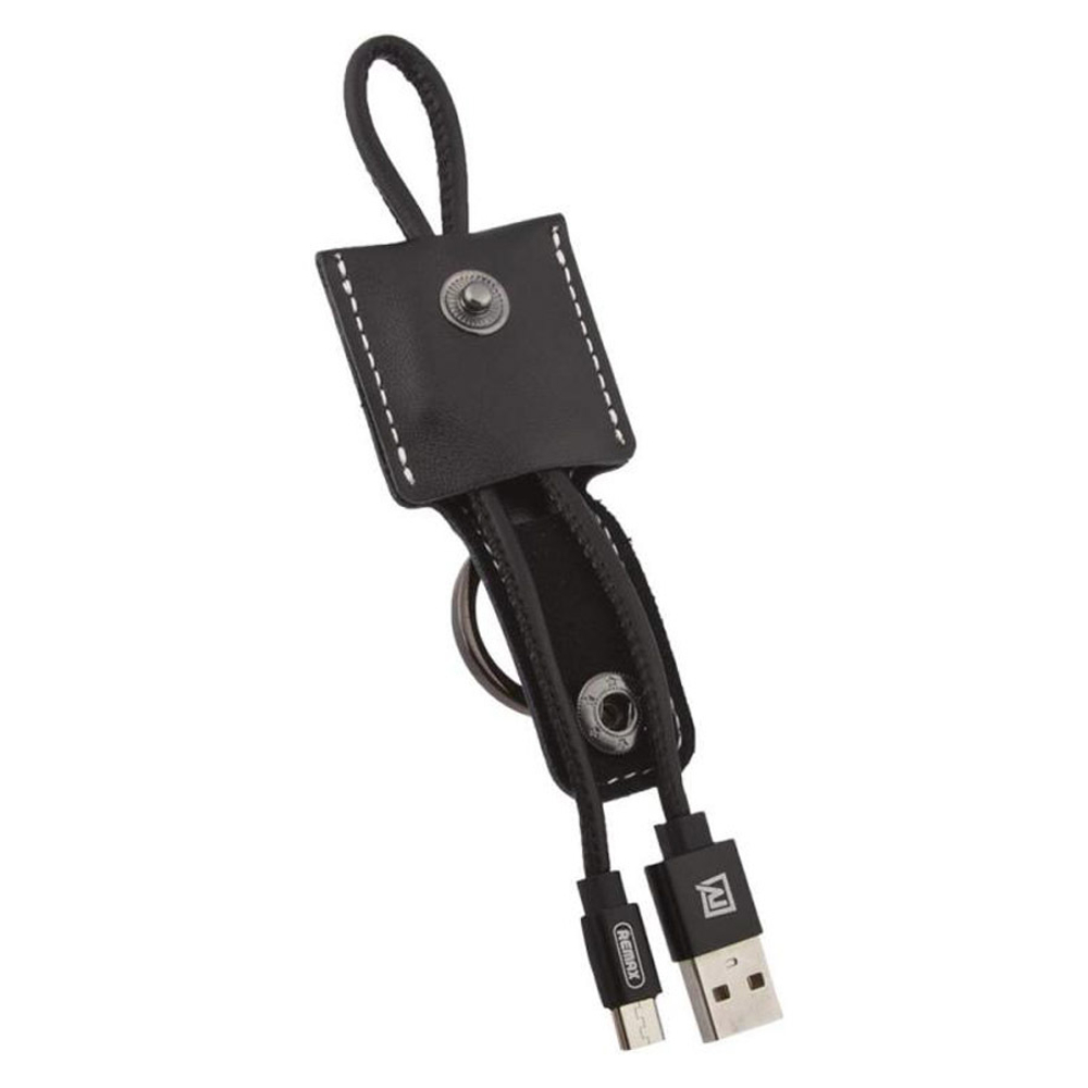 Кабель USB - MicroUSB Remax RC-079m (брелок выдвижной, 300 мм.) Черный