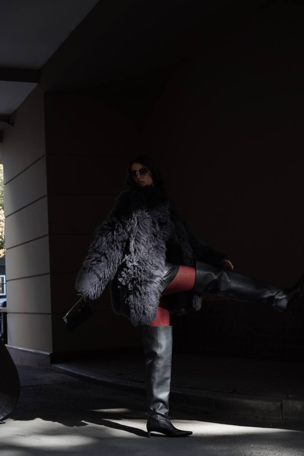 Дубленка двусторонняя Тиградо серая