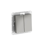 ATLASDESIGN 2-клавишный ВЫКЛЮЧАТЕЛЬ, сх.5, 10АХ, мех., быстрозажим. клем., СТАЛЬ