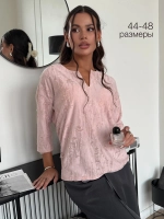 Блузка нарядная трикотажная офисная рукав 3 4