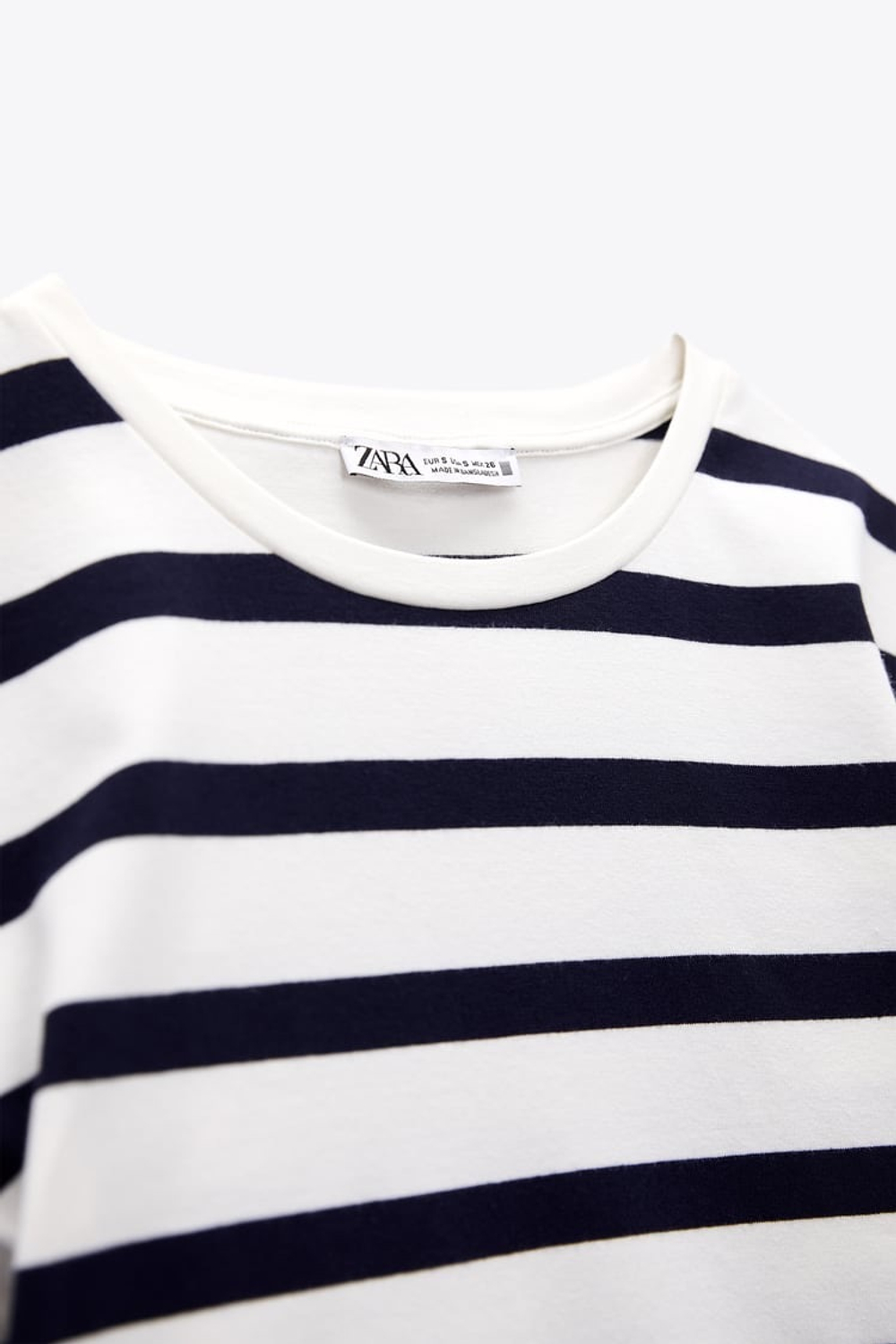 ZARA УКОРОЧЕННАЯ ФУТБОЛКА, ПОЛОСКИ