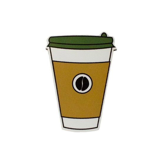 Значок деревянный (брошь) Кофе. Fire Pin