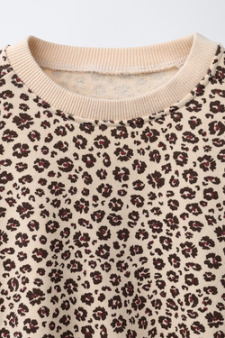 ZARA ТОЛСТОВКА С АНИМАЛИСТИЧЕСКИМ ПРИНТОМ, РЫЖЕВАТО-КОРИЧНЕВЫЙ