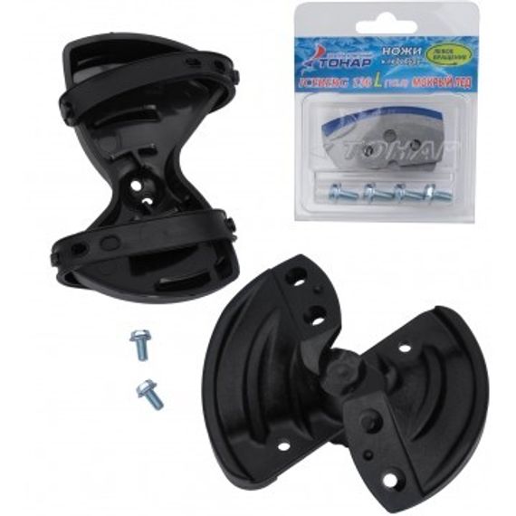 Голова режущая ледобура ICEBERG-130(L) V2.0/V3.0 (левое вращение) в сборе (радиусные ножи+футляр)