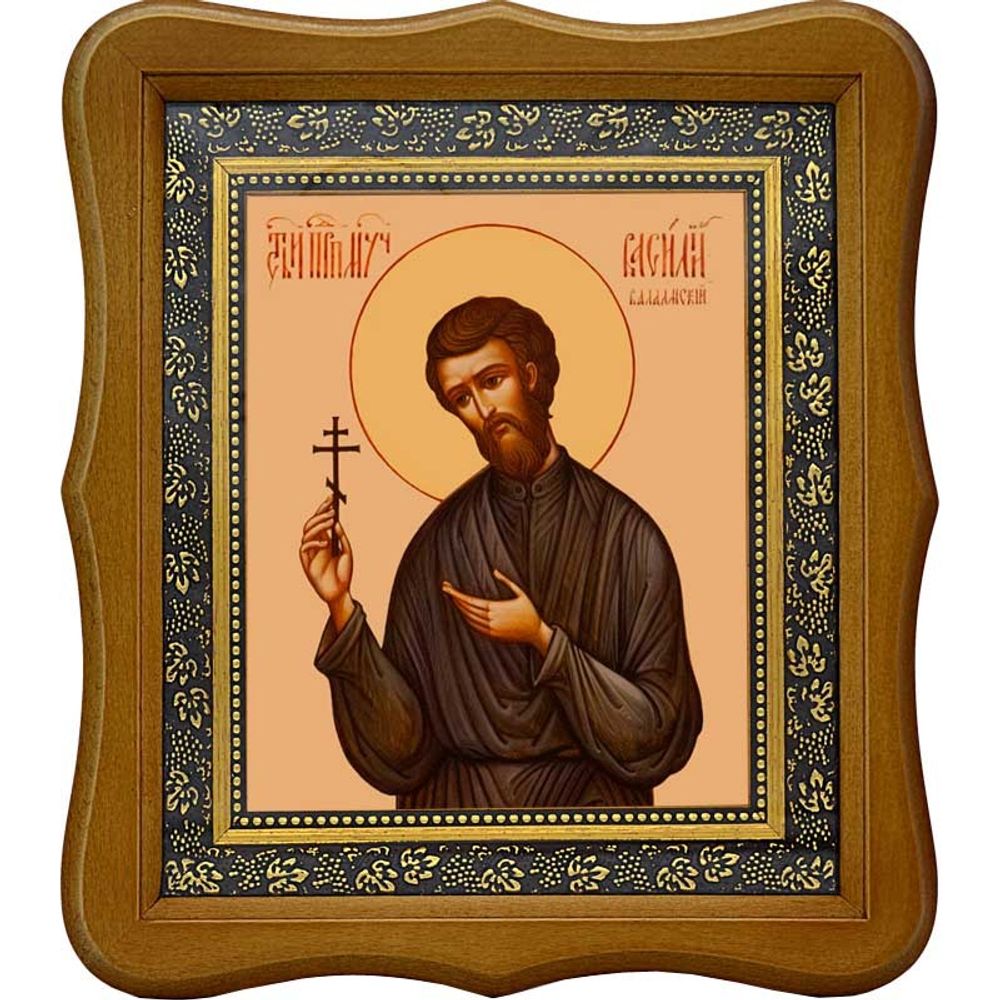 Василий Валаамский преподобномученик. Икона на холсте.