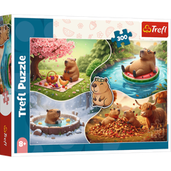 Pazl \ Puzzle \ Пазлы Puzzles - "300" - Four Seasons with Capybaras / Trefl