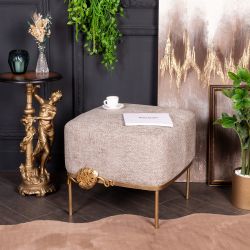 Банкетка Monstera Deliciosa (Монстера) Квадро Бежевый Амбер