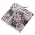 Набор свечей «Сказочные снежинки» 11,5х11,5х3 см, шампань