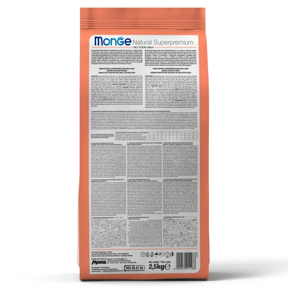 Сухой корм Monge Dog Speciality Line Monoprotein для щенков мелких пород, из лосося с рисом