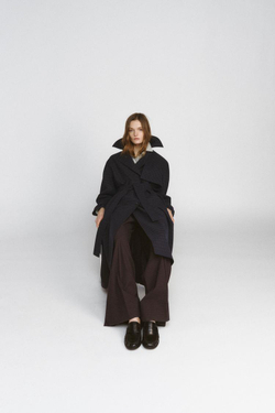 ZARA ТРЕНЧ В КЛЕТКУ ZW COLLECTION LIMITED EDITION, КОРИЧНЕВО-СИНИЙ