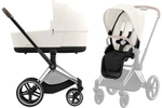 Коляска 3 в 1 Cybex Priam IV Chrome Brown complete и автокресло Cloud T i-Size Platinum White Plus Off White
