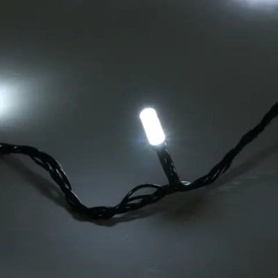 Гирлянда для дома НИТЬ «Хрусталь» 8 м 50 ламп LED, черный пров,IP-40. 8 режимов, Белый (возможность соединения)