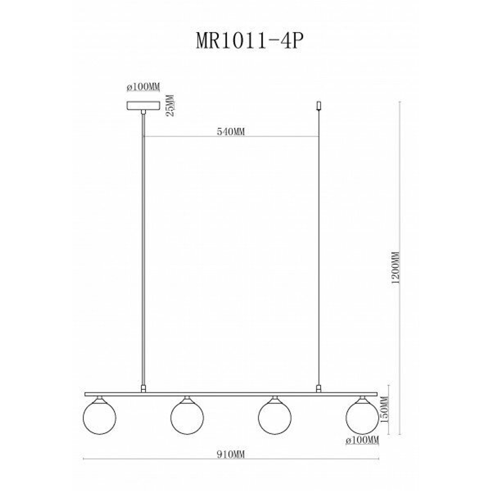 Подвесной светильник MyFar Stacy MR1011-4P, 4 плафона