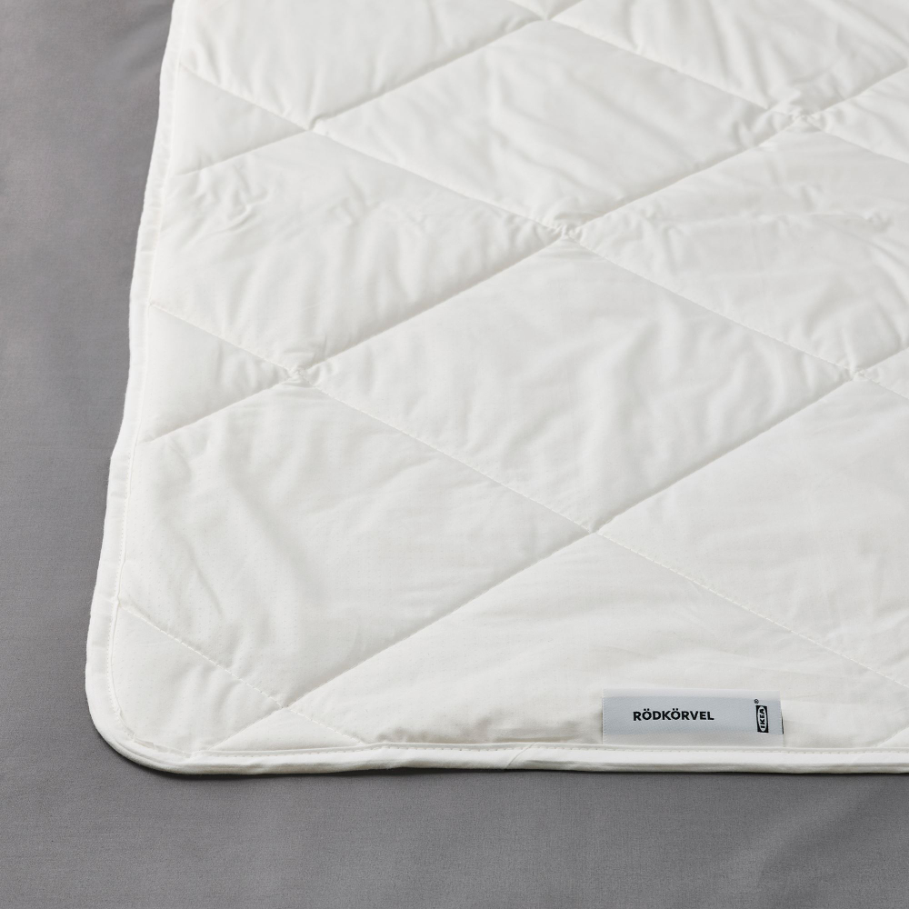 Евро одеяло IKEA RODKORVEL (РЁДКЁРВЕЛ), Стеганое, Всесезонное, Летнее, Белый, 220x240 см