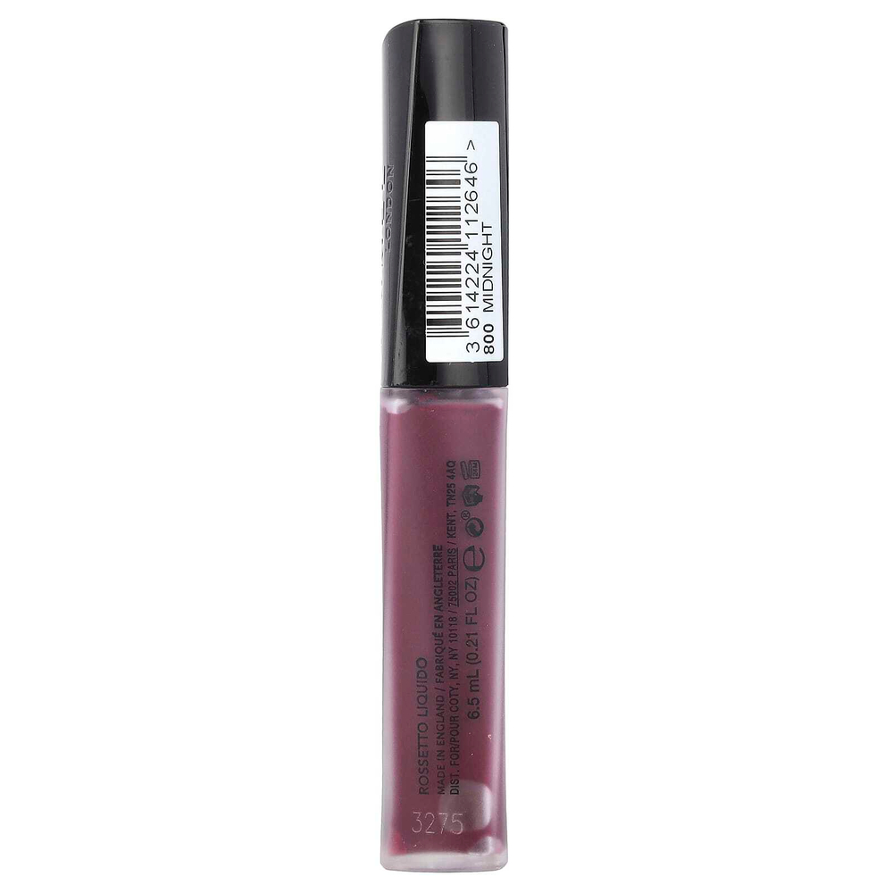 Rimmel London, Stay Matte, жидкая помада, 800 Midnight, 6,5 мл (0,21 жидк. унц.)