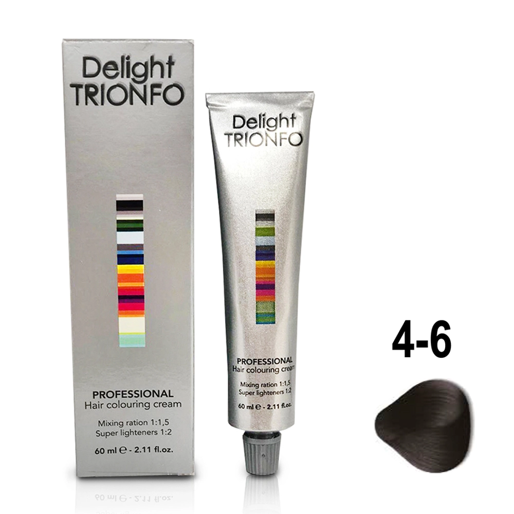 4-6 крем-краска стойкая для волос, средне-коричневый шоколадный / Delight TRIONFO 60 мл