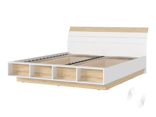 Кровать 1.8х2.0 КР 03 МС Санса (дуб сонома/белый)