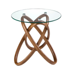 Приставной столик 2126/LT20051 из стекла и ореха