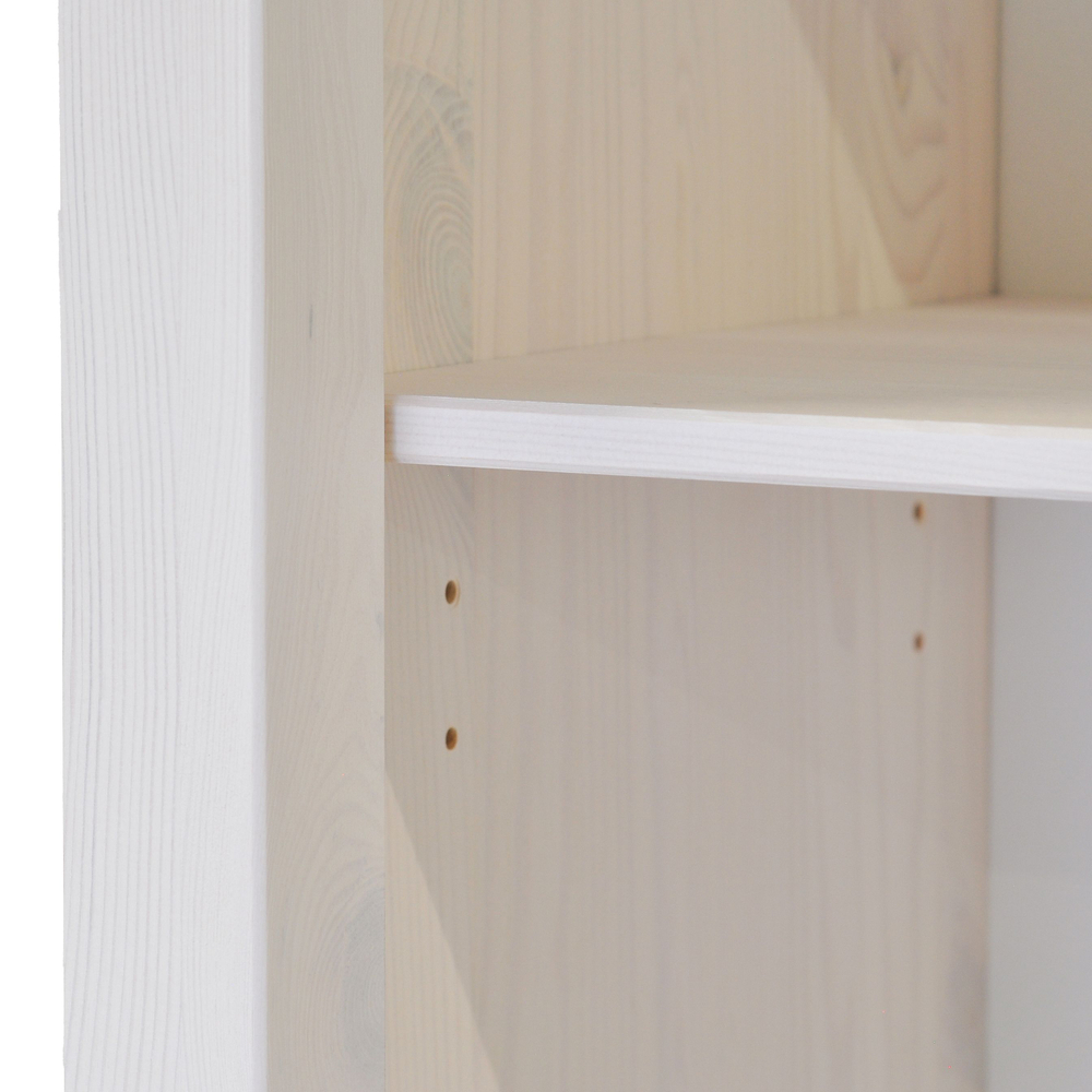 Книжный шкаф, 86х39х211, Мадейра, стеллаж, с полками, из массива дерева, белый, Dipriz