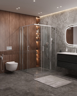 Душевой уголок Cezares MOLVENO-AH-22-130/120-C-Cr-IV, 130х120х195, профиль хром, стекло прозрачное