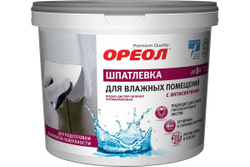 Шпатлевка для влажных помещений полиакриловая с антисептиком Ореол