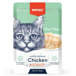 Wanpy Cat Пауч для кошек из курицы и гребешка 85 г