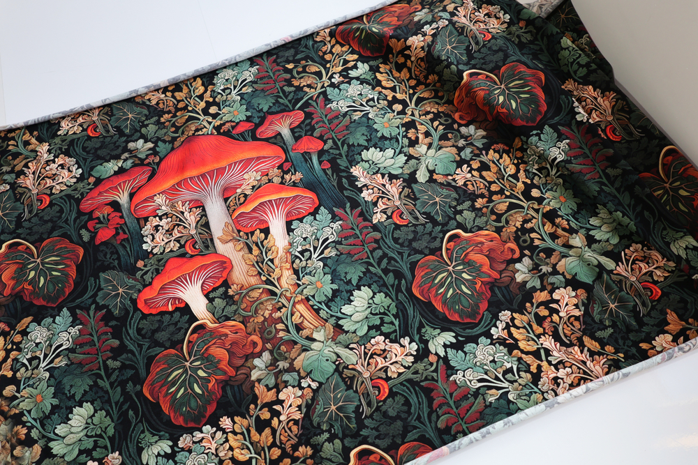 ГРИБНОЙ ЛЕС - Кулирка с лайкрой, компакт пенье (ДЖ66 Маша) (к2 высота 55см, обрезан сверху)