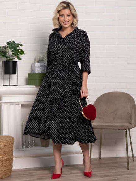 Платье Доминанта НЬЮ (черное/горох) П15242-16М LT Collection