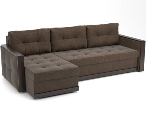 Угловой диван-кровать БРУНО ULTRA CHOCOLATE коричневый (Velutto 23в) , 5 пакетов 2540х900х1430