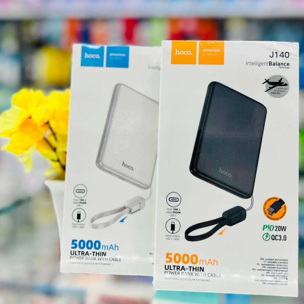 Power Bank 5000mAh, Hoco J140, черный