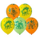 Шар (12"/30 см) Шелкография Динозавры, 5 ст 25 шт.