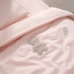 Комплект белья для классической кроватки Teddy Sateen 6 предметов цвет розовый