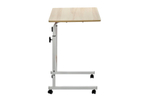 Стол многофункциональный на колесах, 60x40 см, «РОЛЛ», 2 ножки, регул.высота, мдф, металл, св. дерево, белый