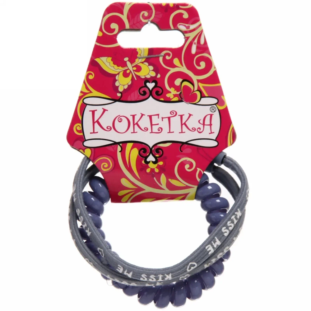 Резинки для волос 3шт «Кокетка», цвет голубой, d-5,5см