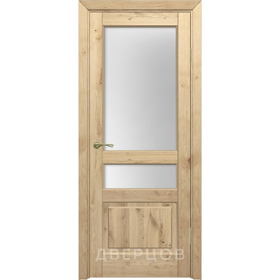 Межкомнатная дверь массив дуба Болонья без отделки с сучком под остекление 2